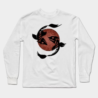 Yin yang skull fishes Long Sleeve T-Shirt